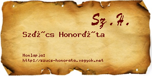 Szűcs Honoráta névjegykártya