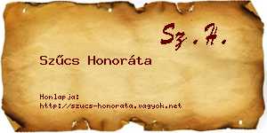 Szűcs Honoráta névjegykártya